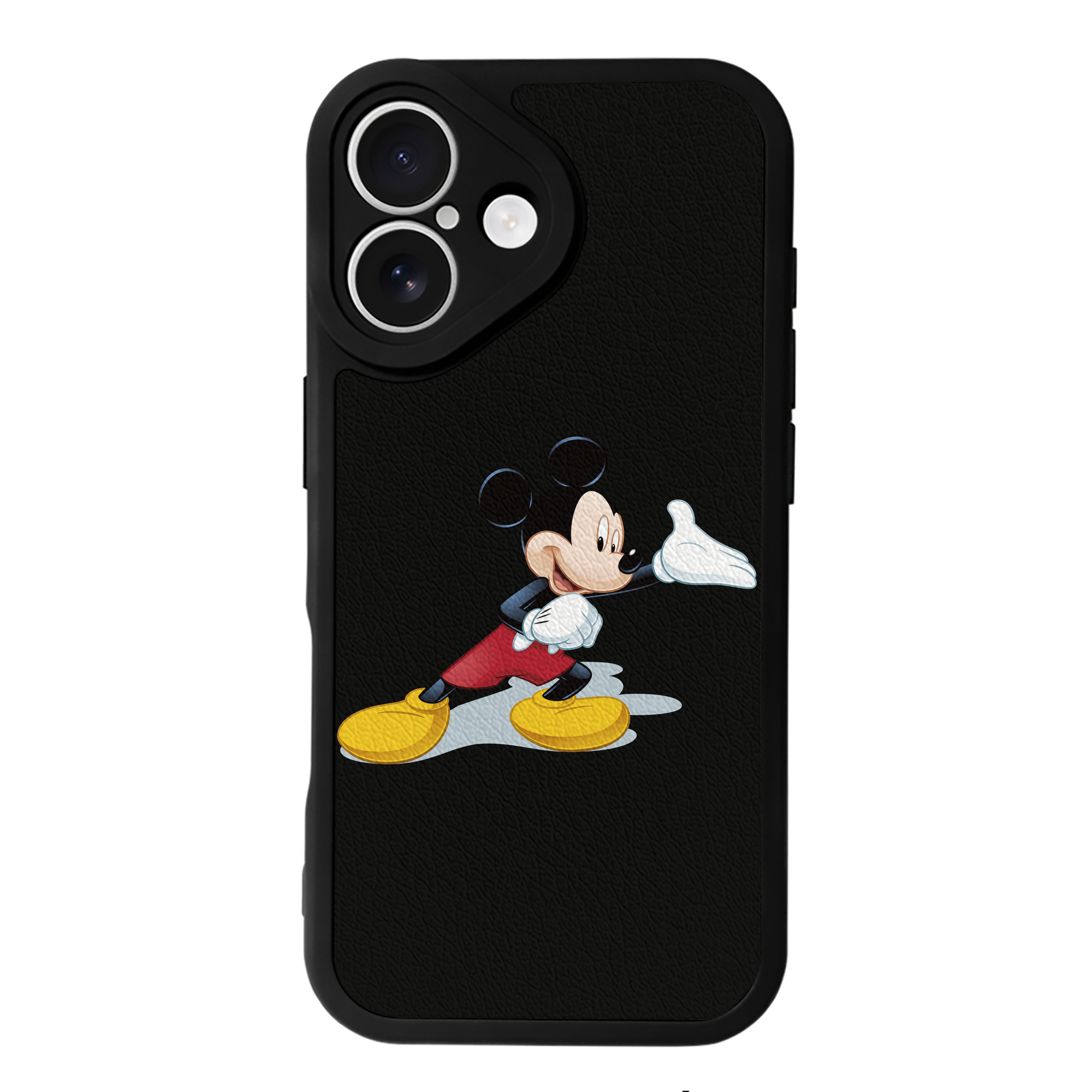 （画像用） ミッキーマウス Mickey Mouse 【iPhone 16シリーズ対応】シリコンスマホケース（レザー調） 材質：シリコン